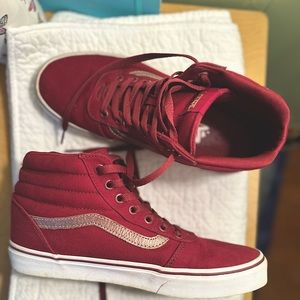 Vans Sk8-hi Maroon/Rose Gold Sz 9